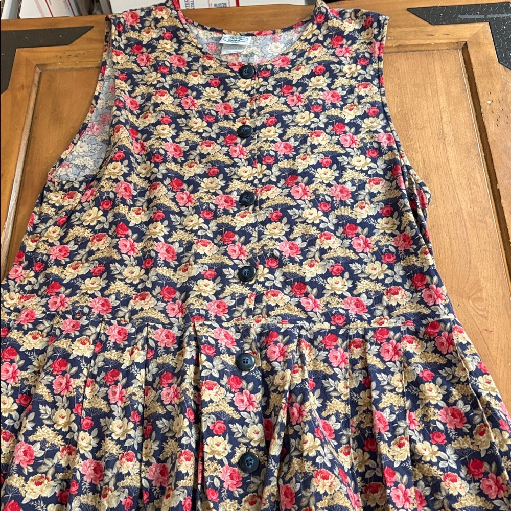 Laura Ashley Blue and Pink Floral Midi Dress Size 10 - Picture 14 of 16